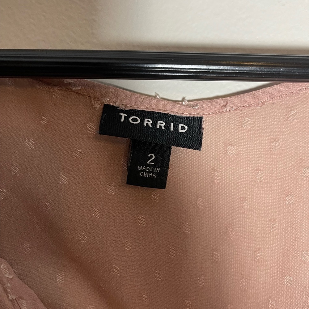 Closet Clear Out #63 Torrid Light Pink Blouse - Picture 2 of 3